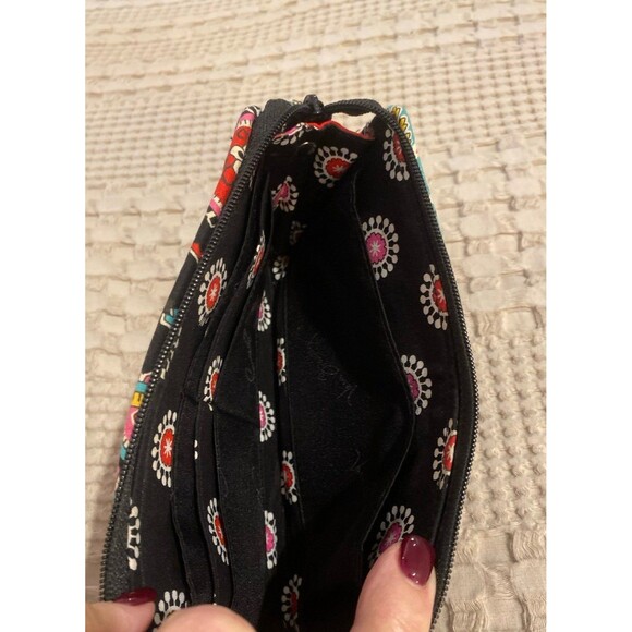 Vera Bradley Colorful Wallet Wristlet Top Zip w/ Wrist Strap 6 Credit Card Slots - Picture 8 of 12
